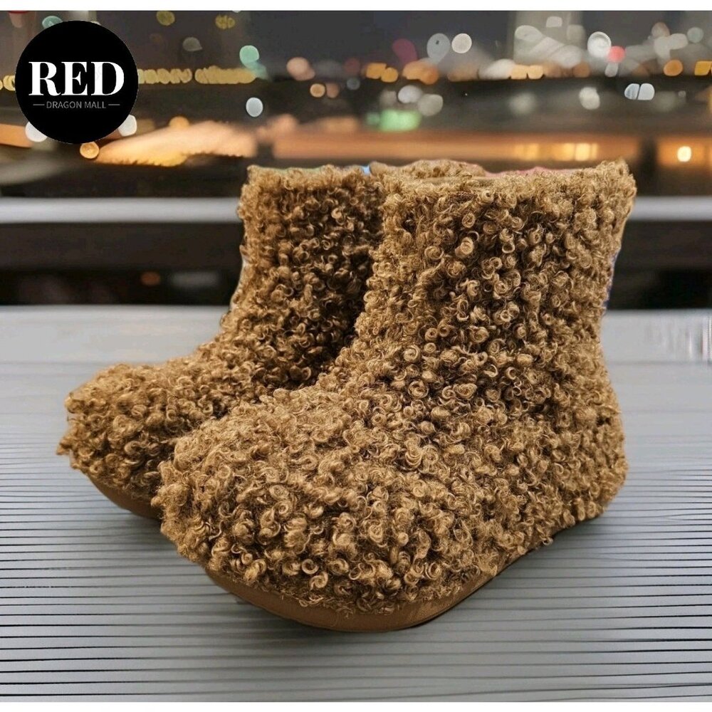 CROCS CRUSH DOODLE FUR Pull On Winter Ankle Boots Women's 7 Men's 5